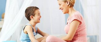 Mother and child talking